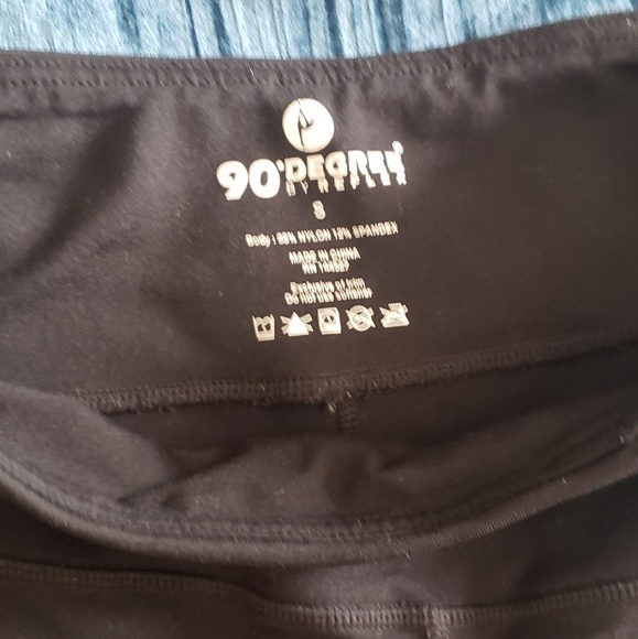 Black high waisted leggings size S 90 degree - Picture 2 of 2